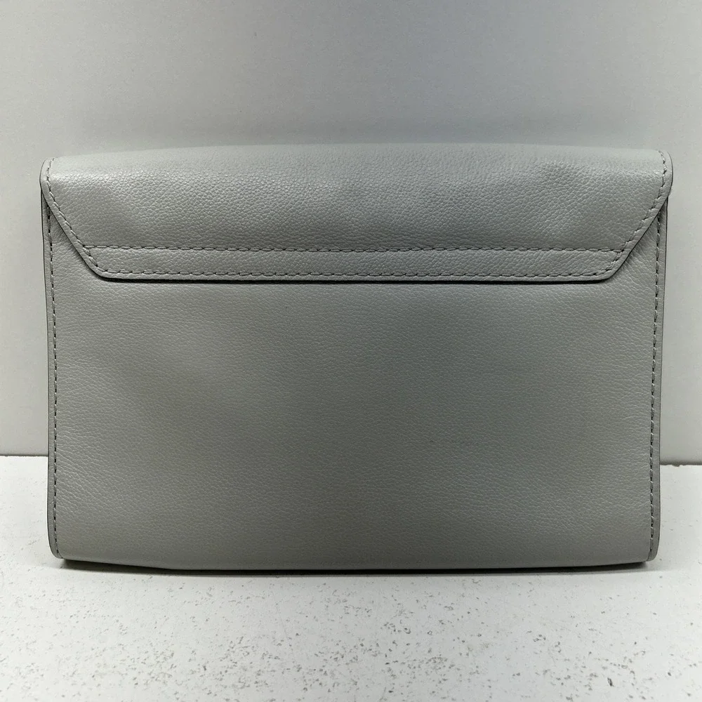 Kate Spade Gray‎ Leather Pebbled Satchel Bag With Buckles